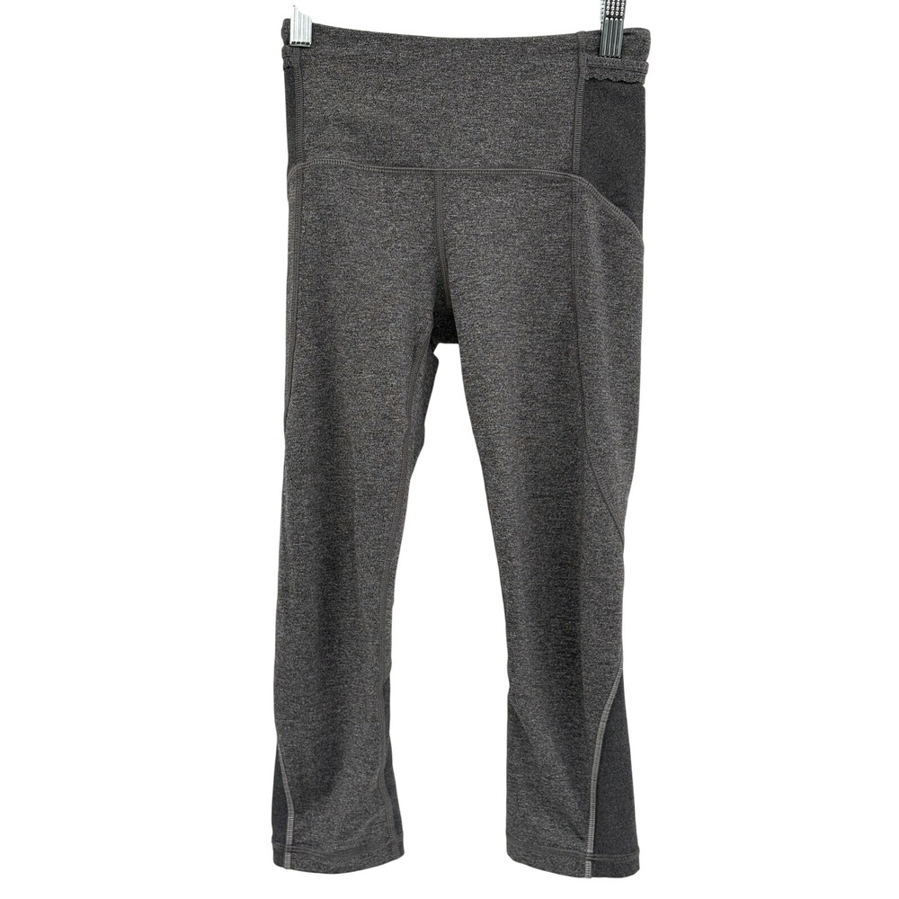 Lululemon Legging Capri Run It Out Women Size 2 Gray Cropped